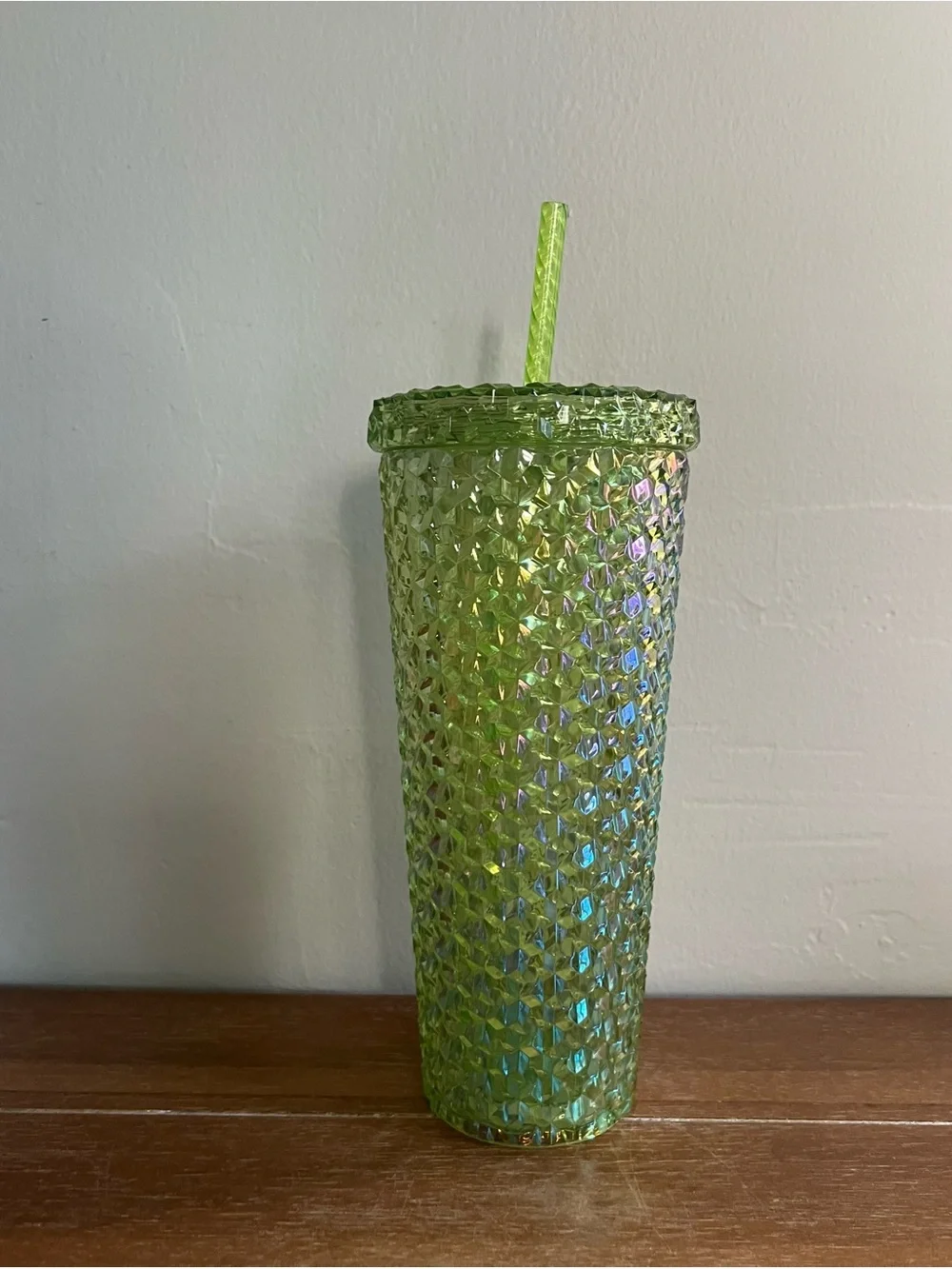 New Green 26oz Acrylic Iridescent Textured Tumbler with Straw - Picture 2 of 4